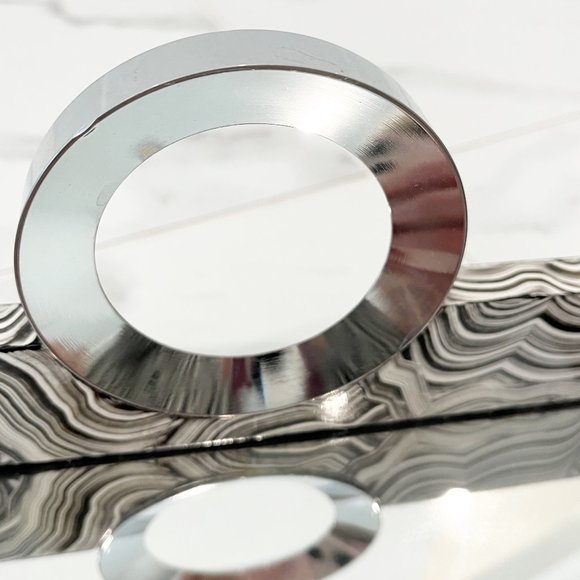 Square Black White Silver Geometric Contemporary Design Tray - Picture 5 of 8